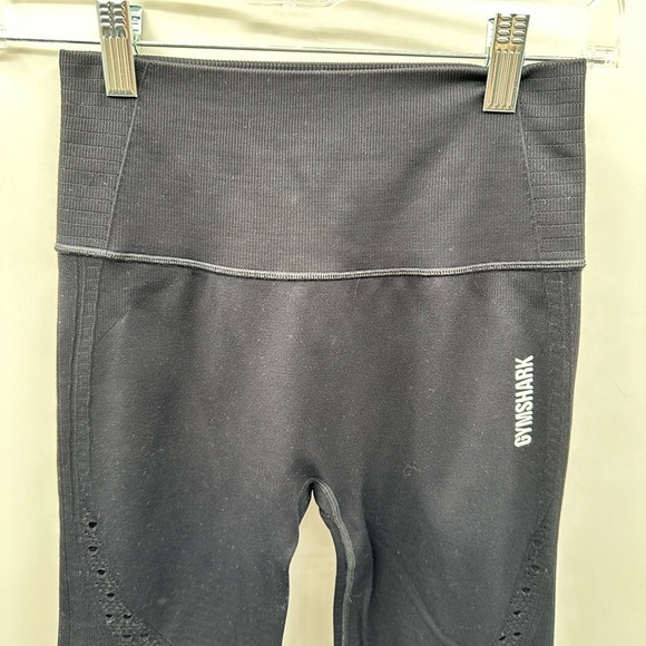 GYMSHARK High rise activewear woman black athleisure snug fit ankle legging S - Picture 2 of 9